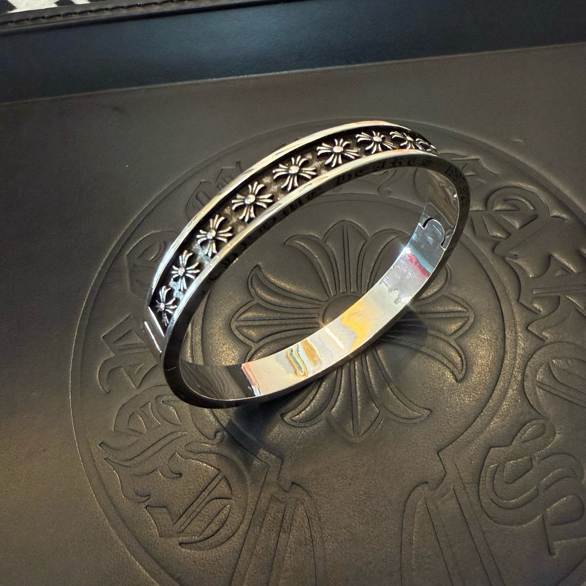 antique cross Bangle for women - alternate angle view 8