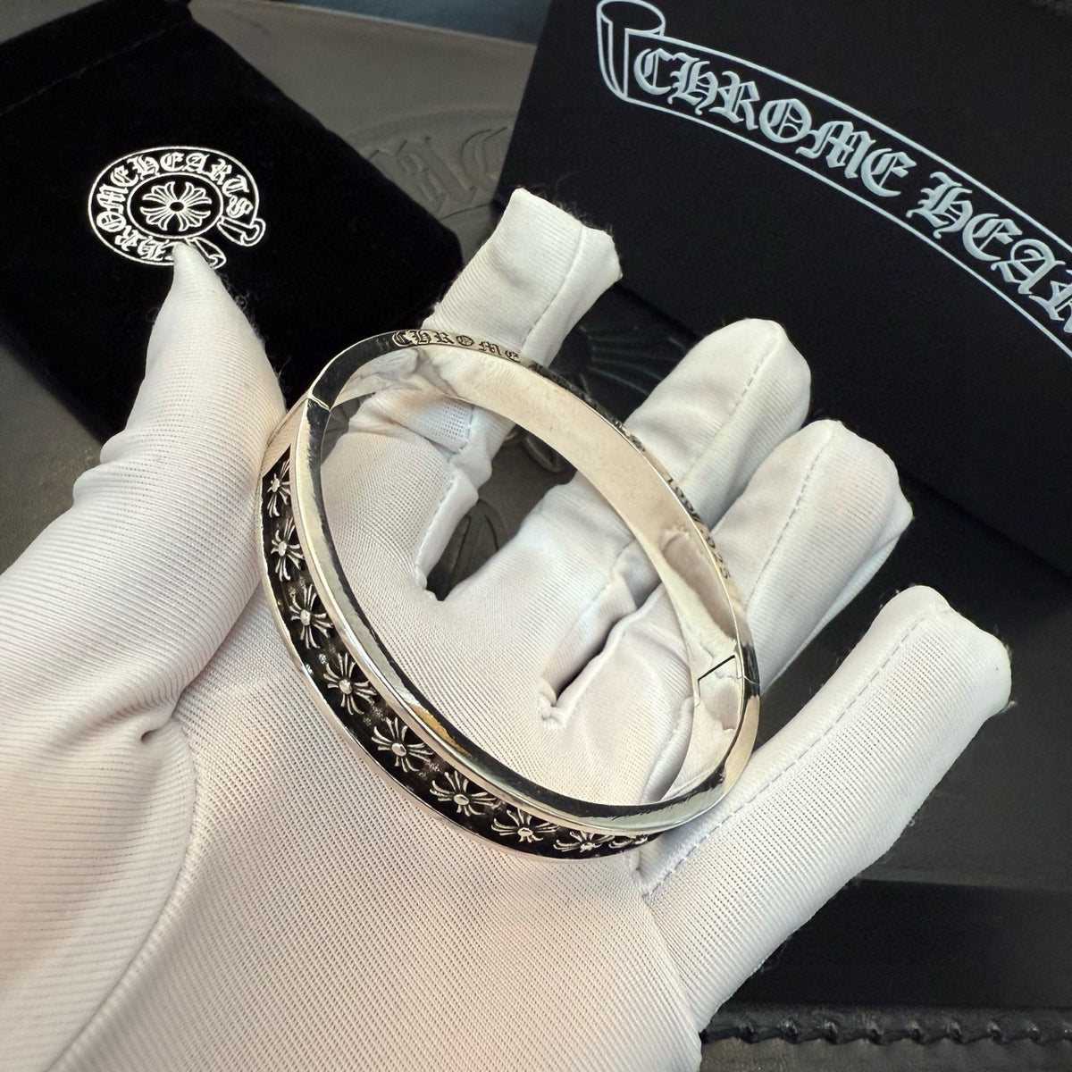 antique cross Bangle for women - alternate angle view 9