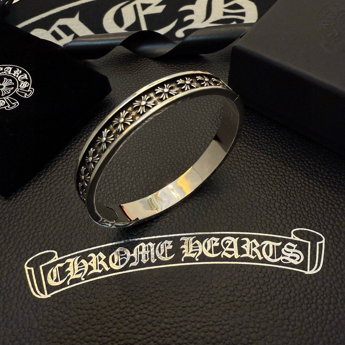 antique cross Bangle for women - alternate angle view 4