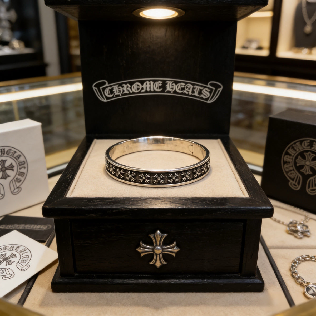 antique cross Bangle for women - product detail view