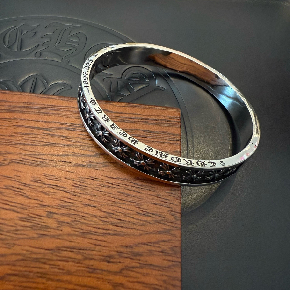 antique cross Bangle for women - alternate angle view 7