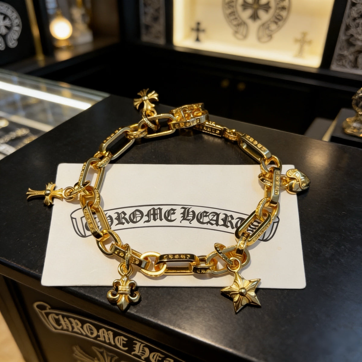 antique cross Bracelet for men - product detail view