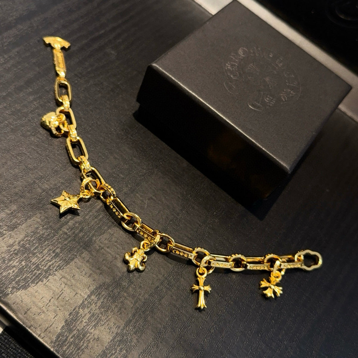 antique cross Bracelet for men - alternate angle view 3