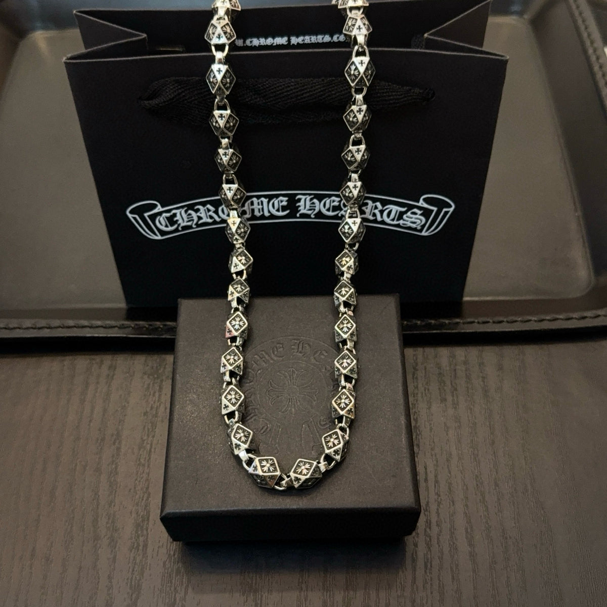 antique cross Necklace for men - alternate angle view 7