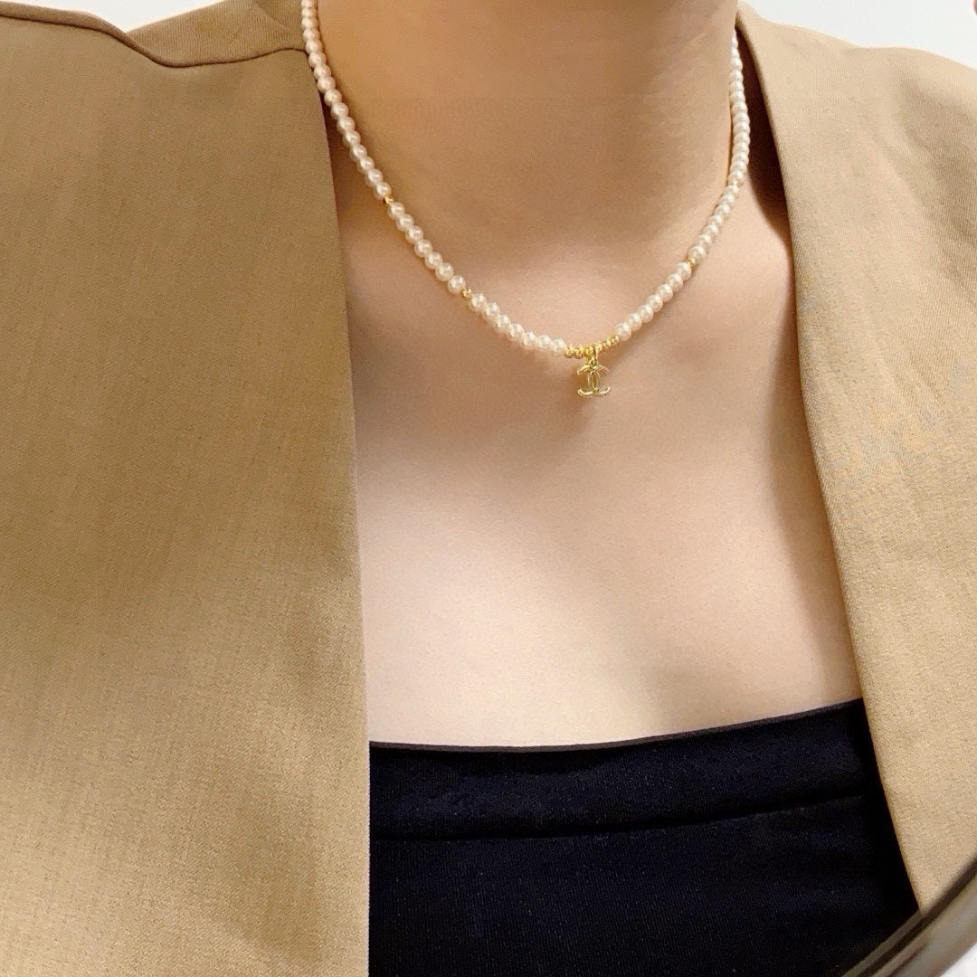 pearl letter Pendant for women - alternate angle view 3