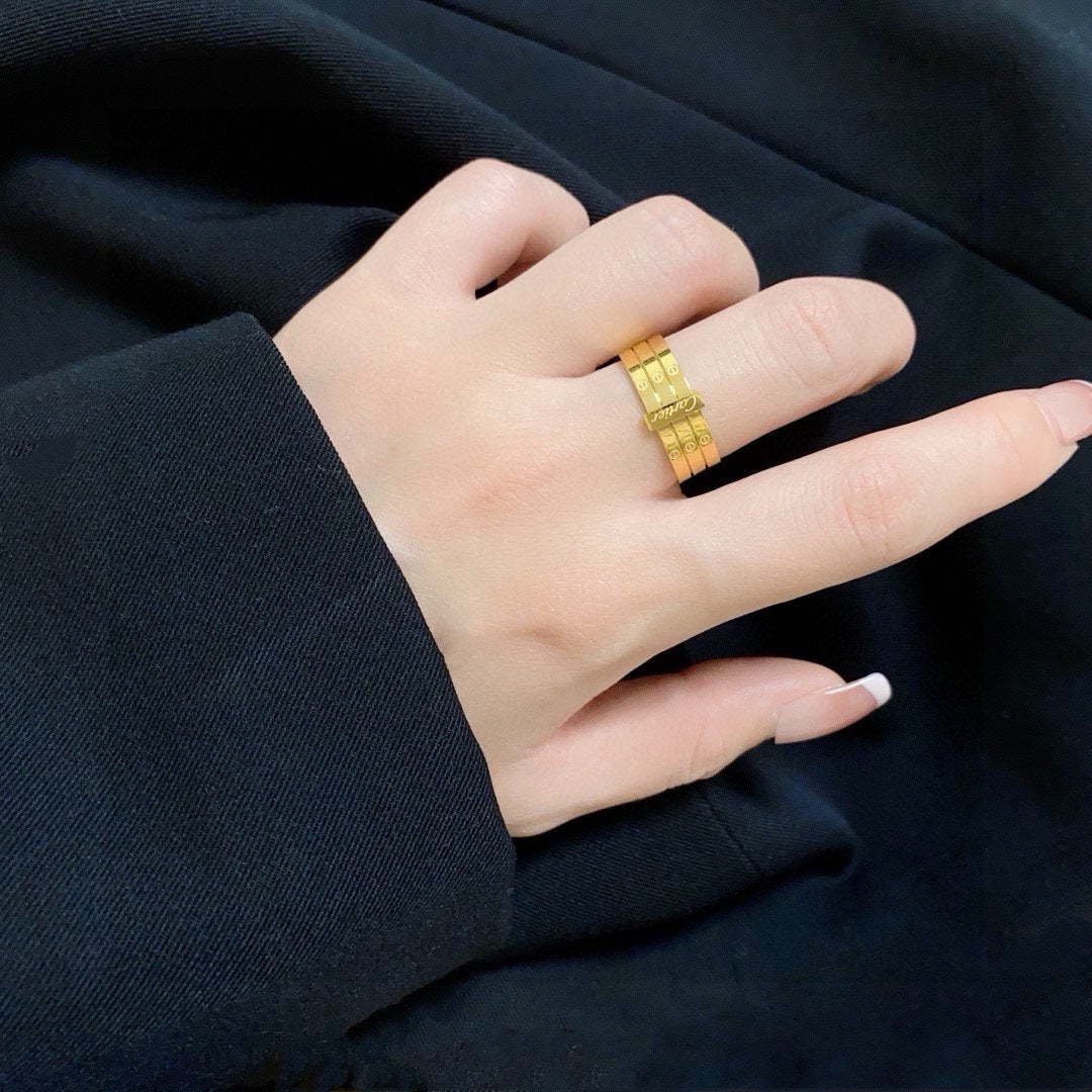 white minimalist Ring for women - alternate angle view 2