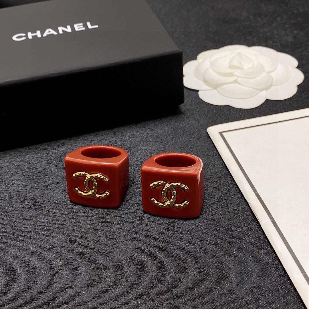 white acrylic letter Ring for women - alternate angle view 6