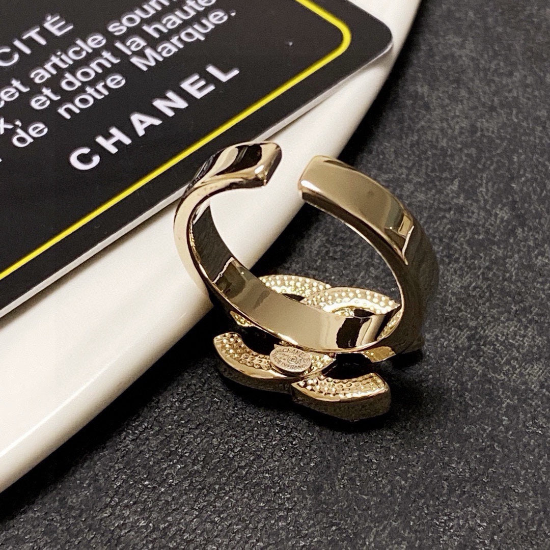 white crystal letter Ring for women - alternate angle view 4