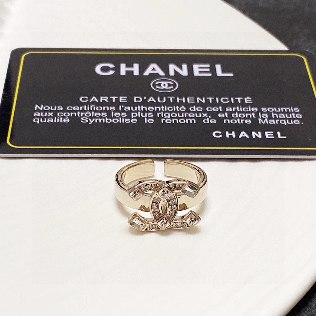 white crystal letter Ring for women - alternate angle view 3