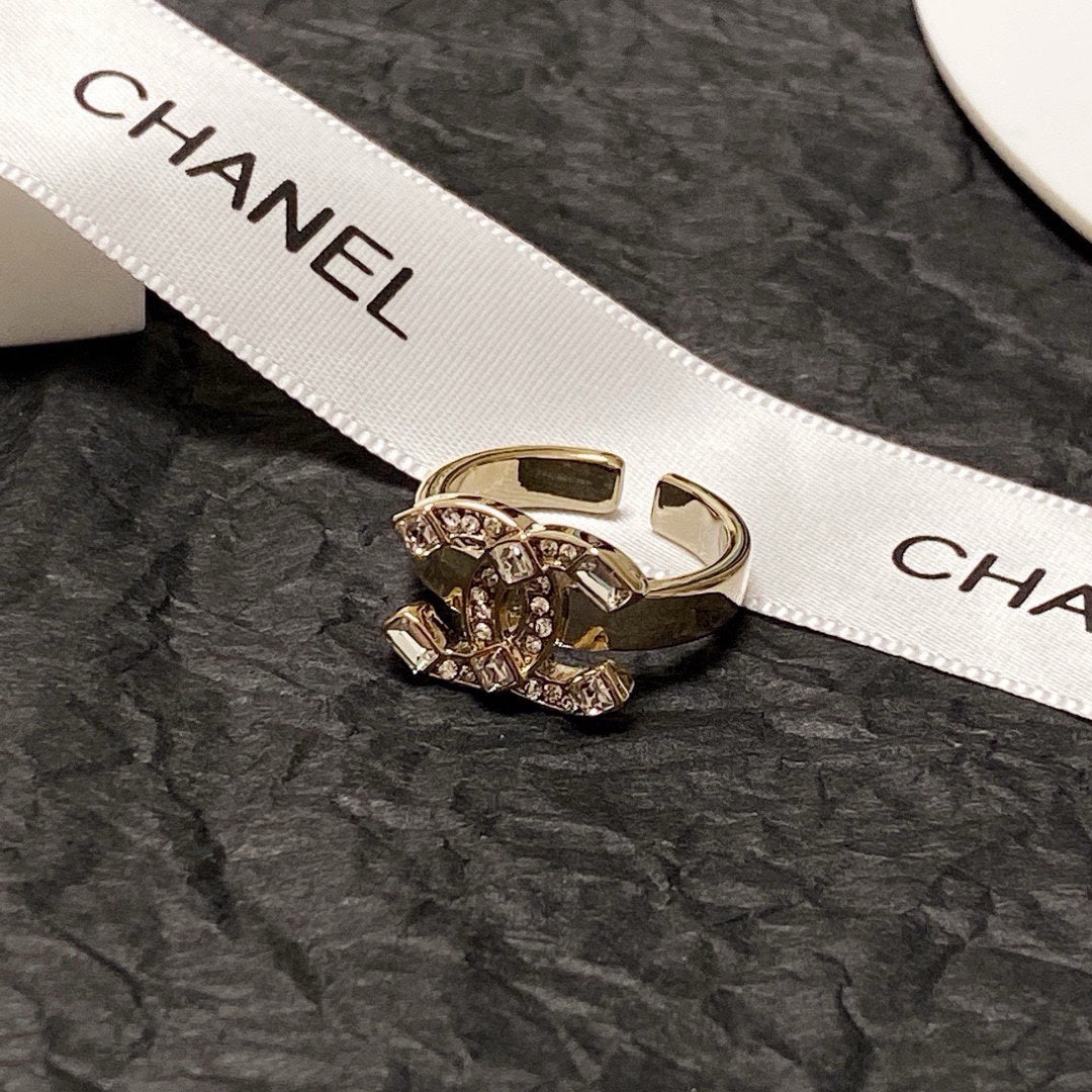 white crystal letter Ring for women - alternate angle view 8