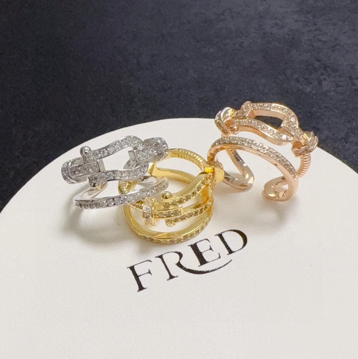 rose gold crystal rose Ring for men - alternate angle view 6