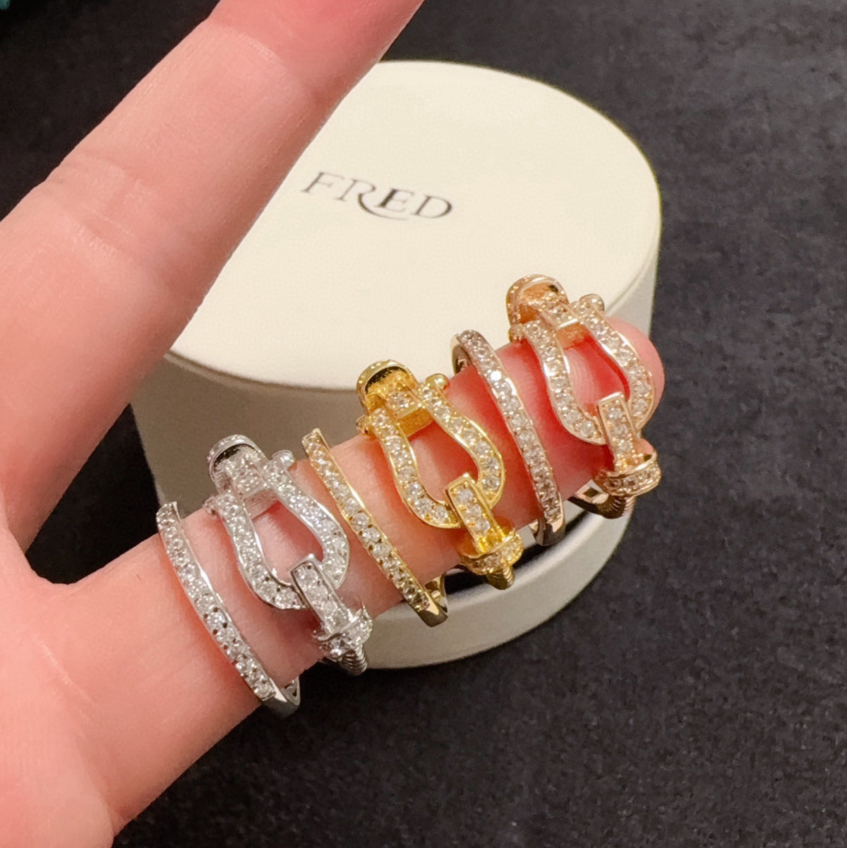 rose gold crystal rose Ring for men - alternate angle view 8