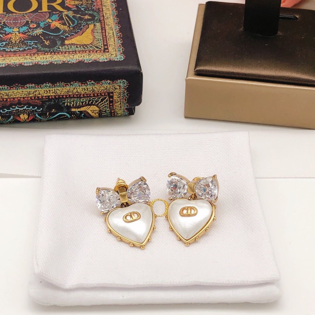 heart Stud Earrings for women - alternate angle view 4