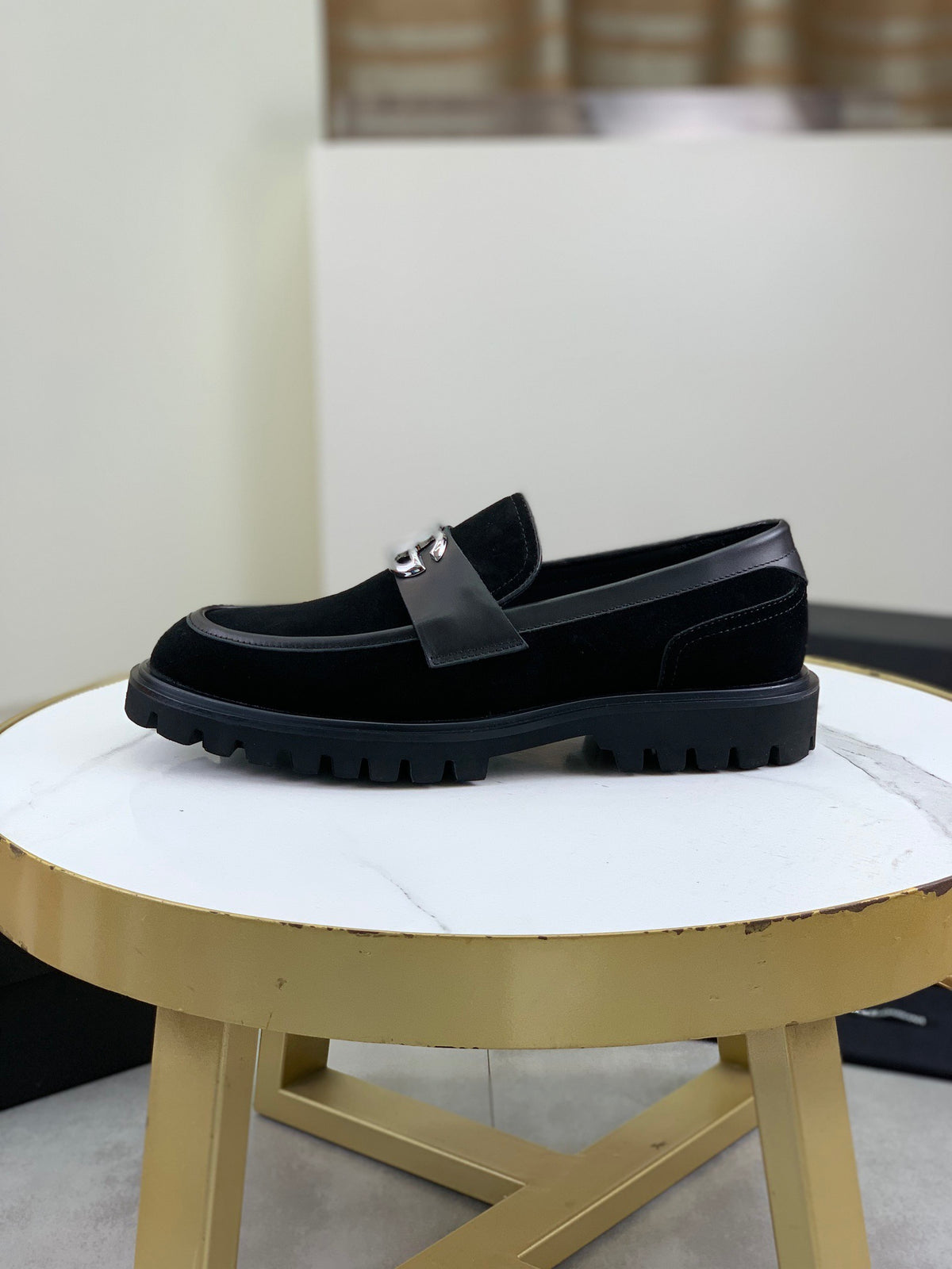 Dolce & Gabbana DG Men's Slip-On Moccasin Loafers with Metal Detail
