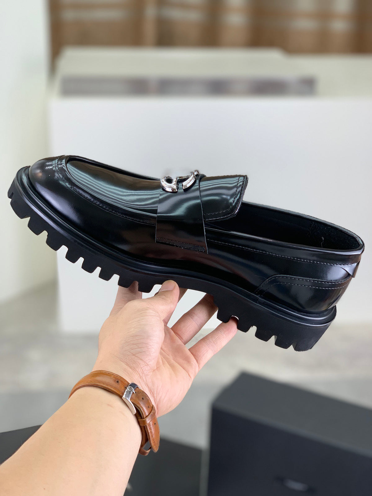 Dolce & Gabbana DG Men's Slip-On Moccasin Loafers with Metal Detail