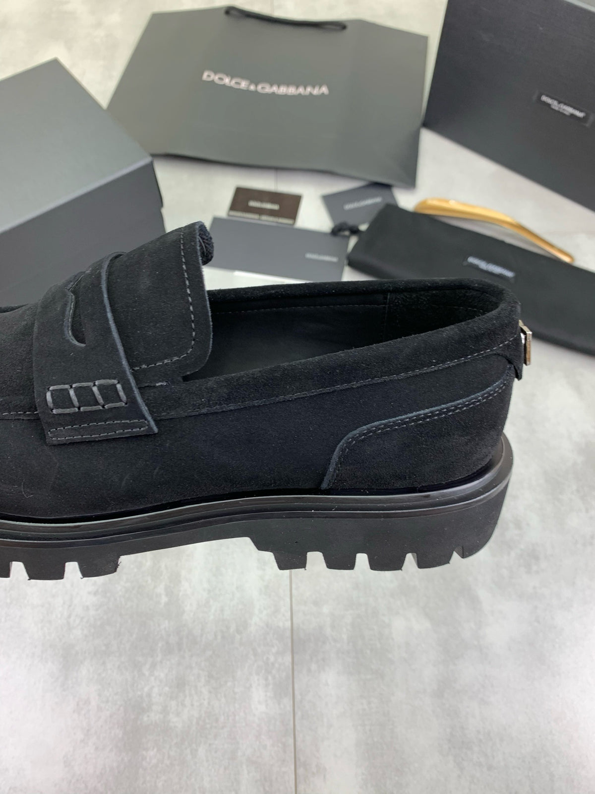 Dolce & Gabbana DG Men's Slip-On Moccasin Loafers with Metal Detail