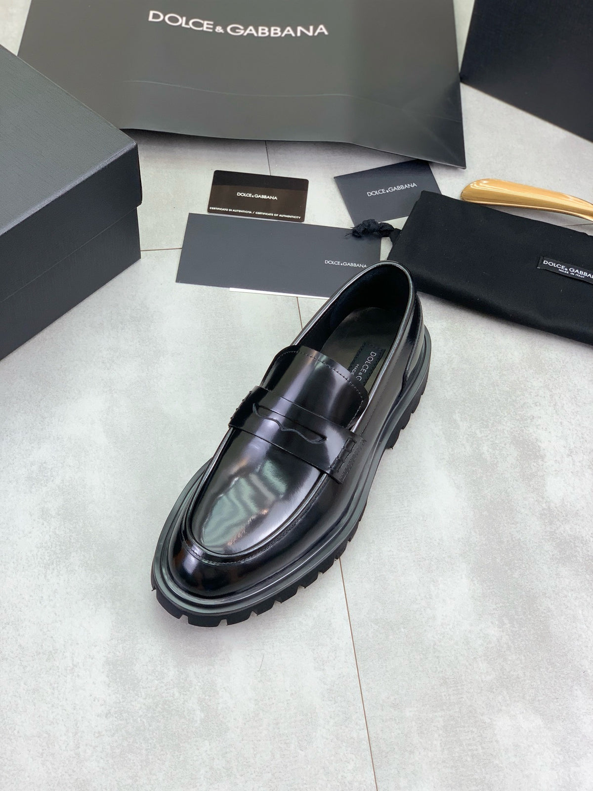 Dolce & Gabbana DG Men's Dress Shoes in Italian Patent Calfskin