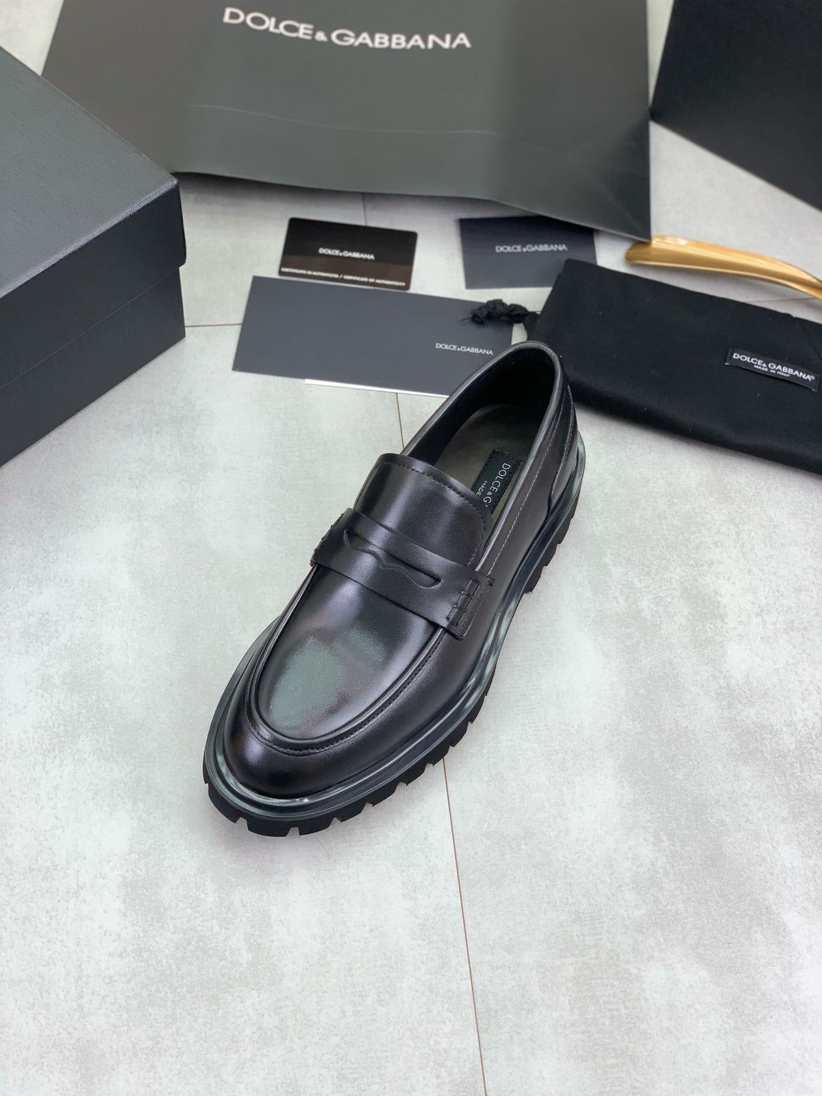 Dolce & Gabbana DG Men's Dress Shoes in Italian Patent Calfskin