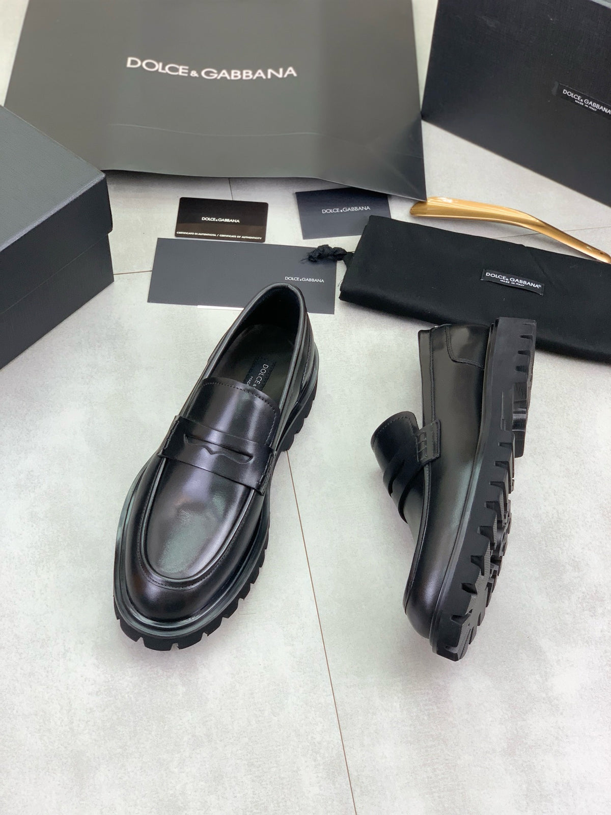 Dolce & Gabbana DG Men's Dress Shoes in Italian Patent Calfskin