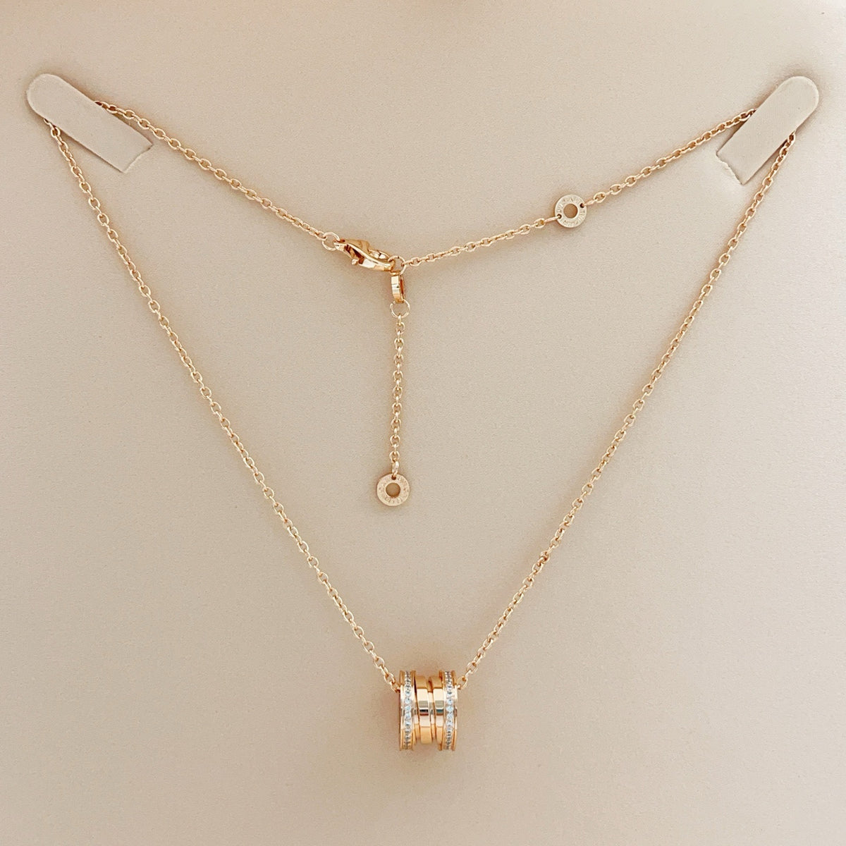 rose gold brass rose Necklace for women - alternate angle view 4