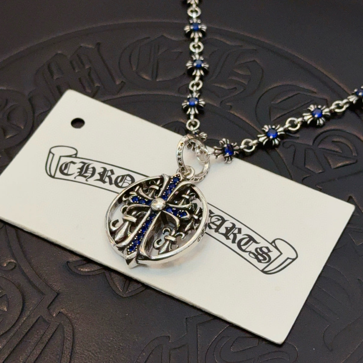 antique crystal cross Pendant for men - alternate angle view 8