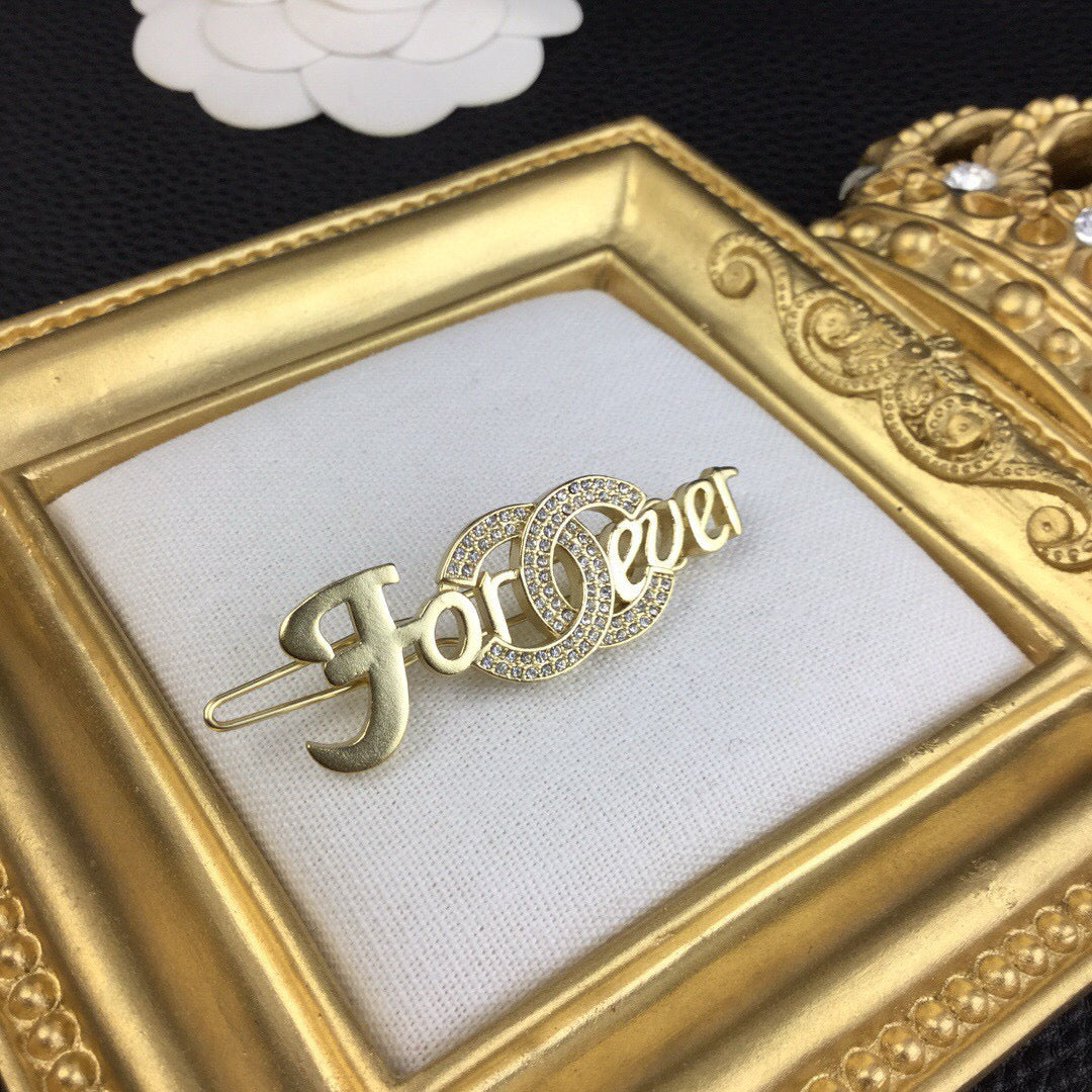 gold letter Hair Clip for women - alternate angle view 6