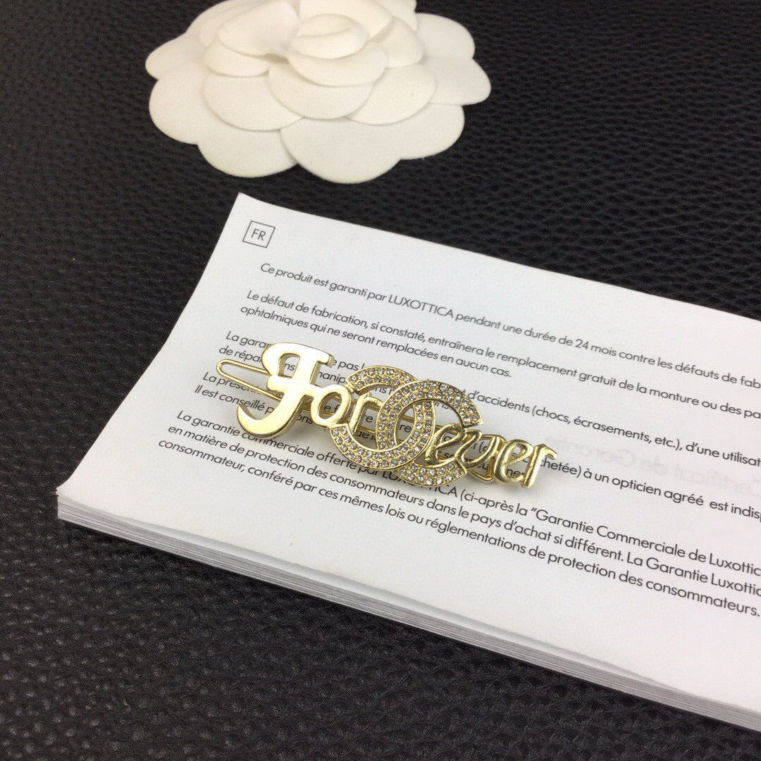 gold letter Hair Clip for women - alternate angle view 3