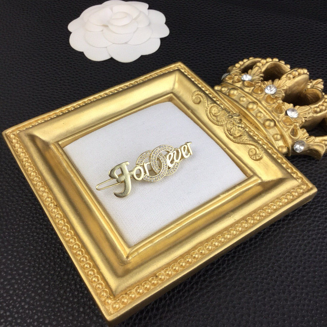 gold letter Hair Clip for women - alternate angle view 4