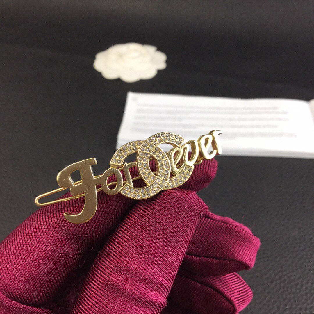 gold letter Hair Clip for women - alternate angle view 7