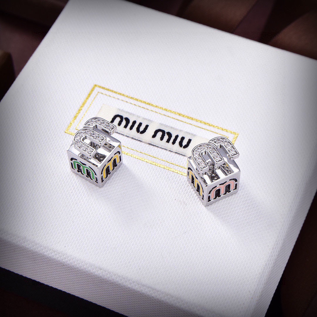 red minimalist Stud Earrings for women - product detail view