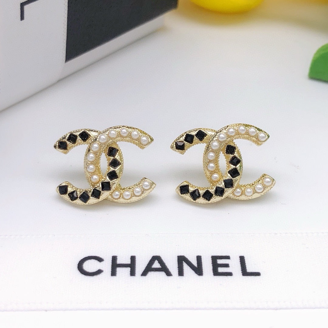 beige crystal Stud Earrings for women - alternate angle view 7