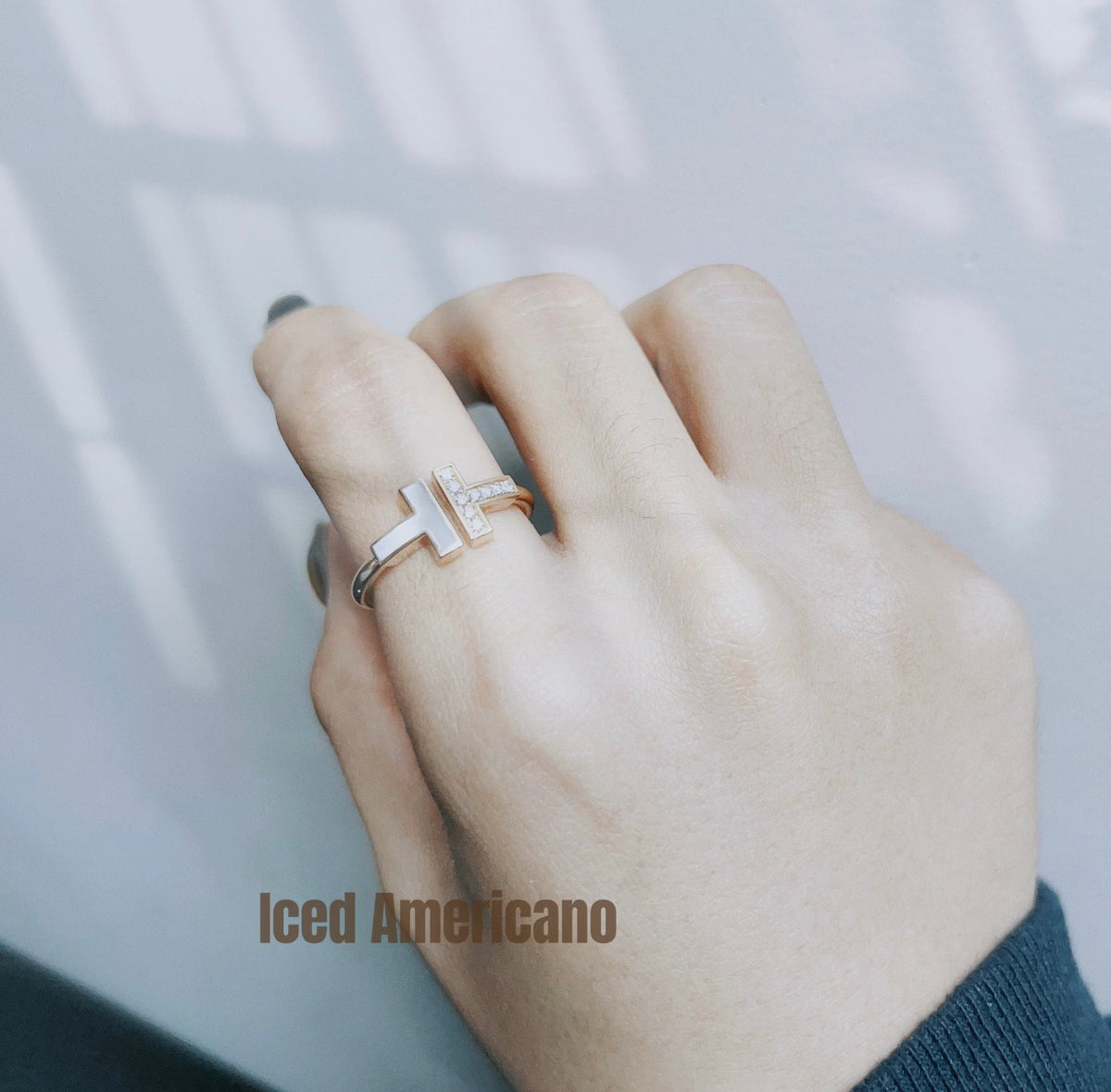 rose gold brass rose Ring for women - alternate angle view 5