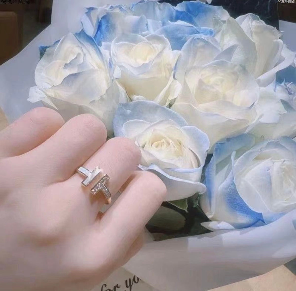rose gold brass rose Ring for women - alternate angle view 4