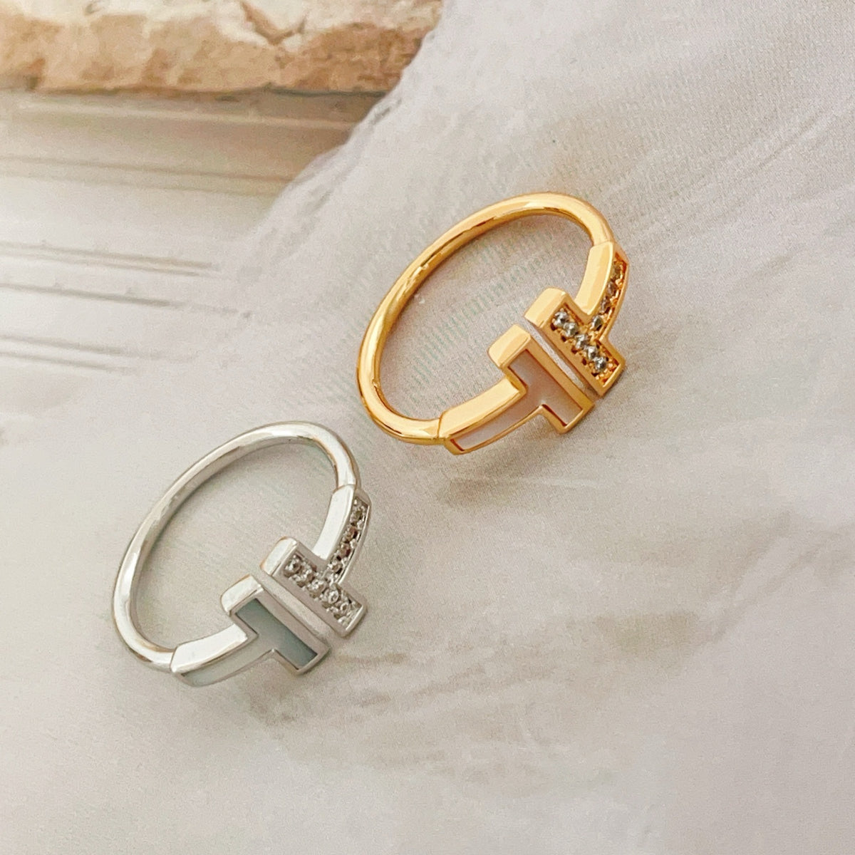 rose gold brass rose Ring for women - product detail view