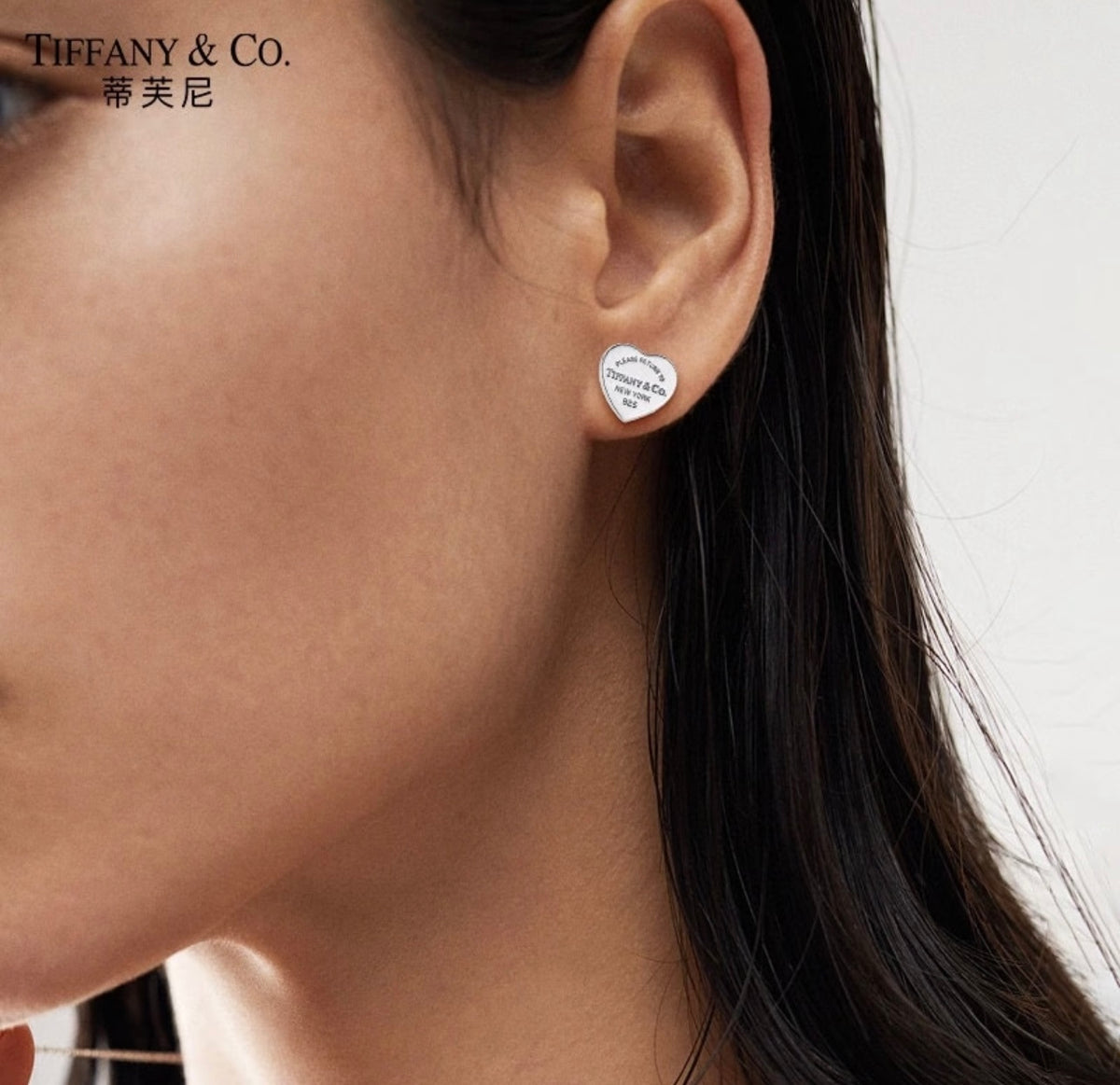 silver brass heart Stud Earrings for women - alternate angle view 9