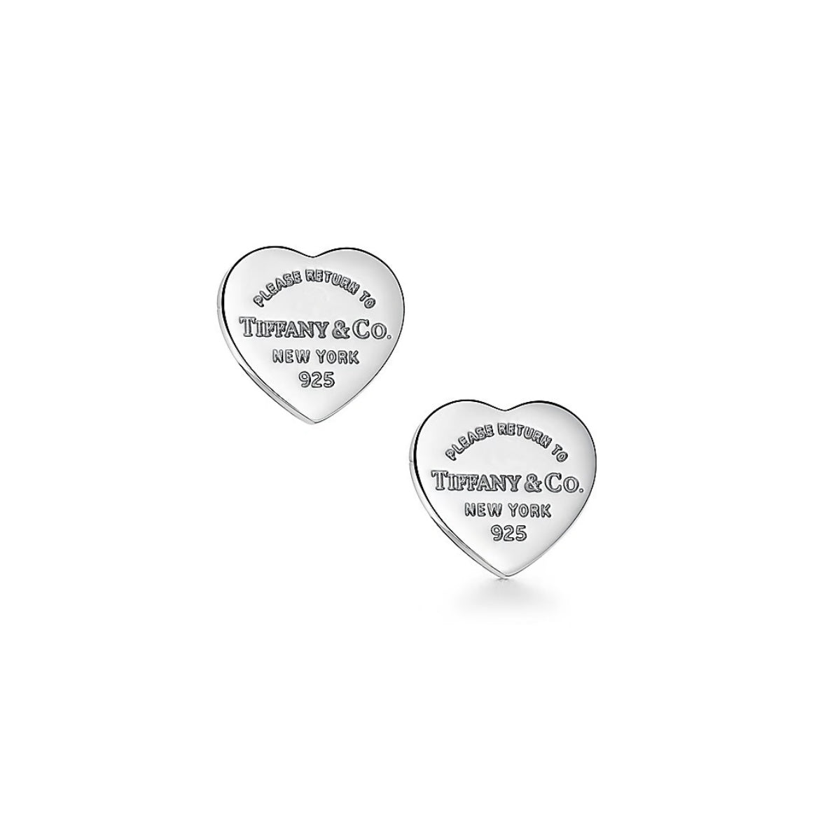 silver brass heart Stud Earrings for women - alternate angle view 2
