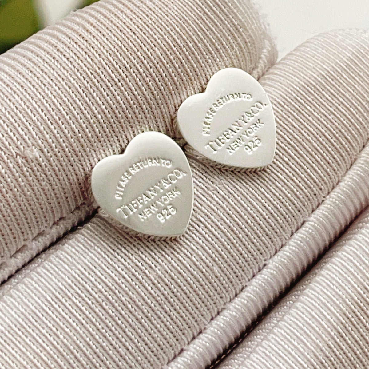 silver brass heart Stud Earrings for women - alternate angle view 4