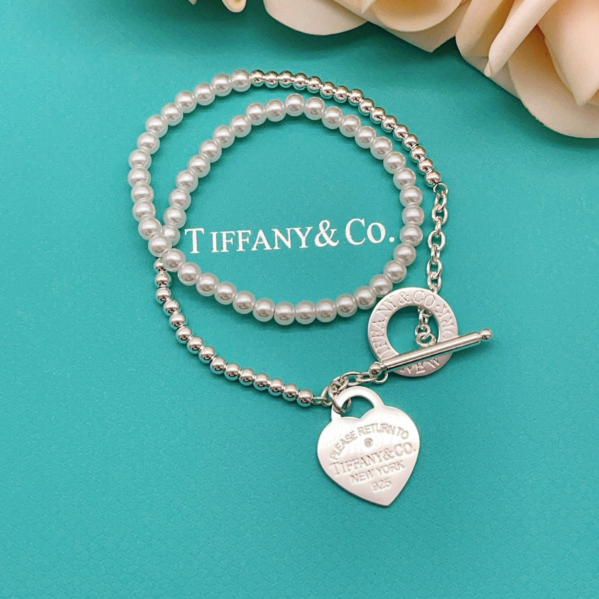silver brass heart Necklace for women - product detail view