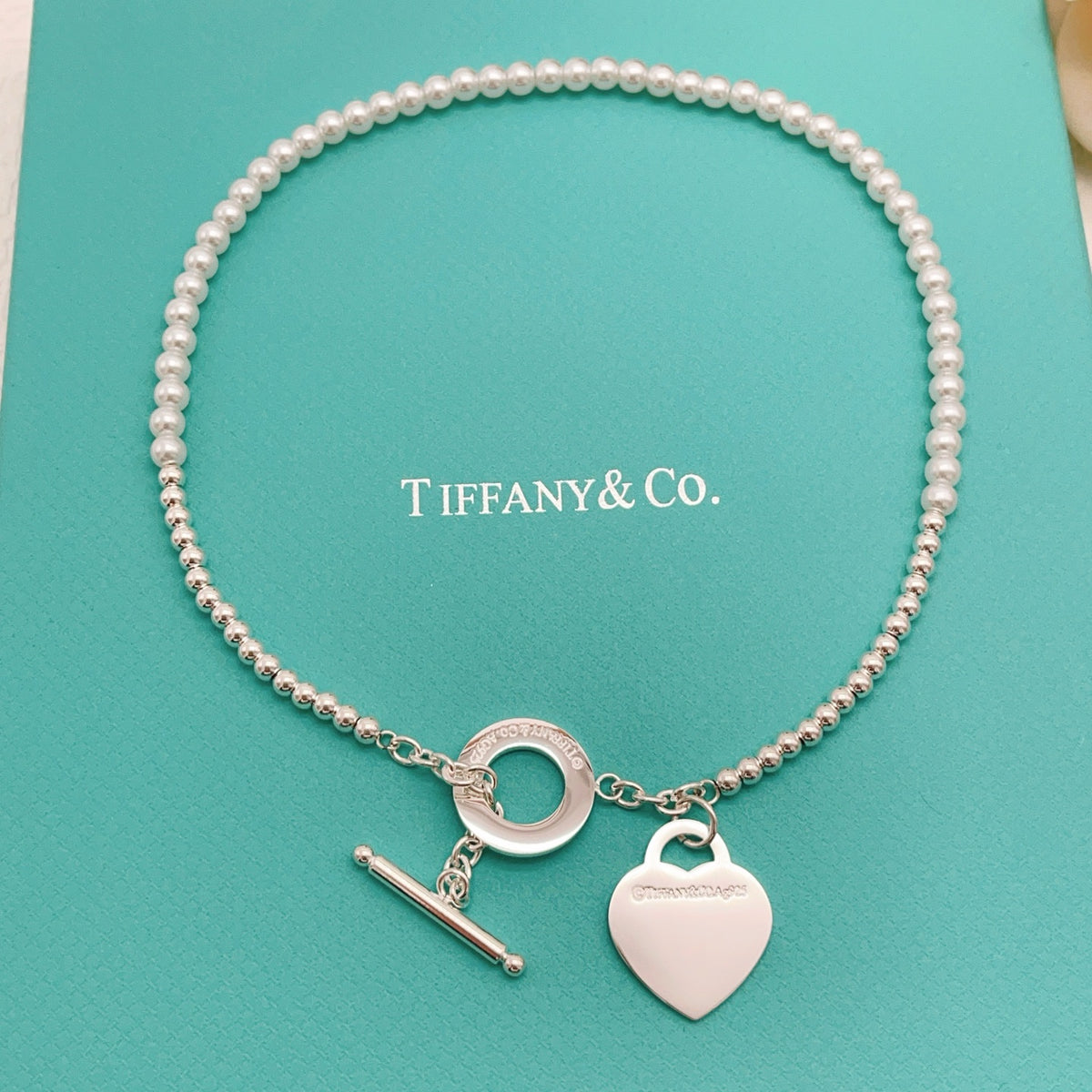 silver brass heart Necklace for women - alternate angle view 3