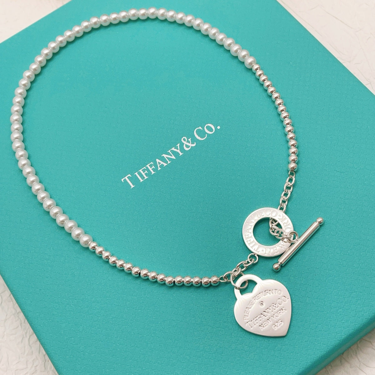 silver brass heart Necklace for women - alternate angle view 2