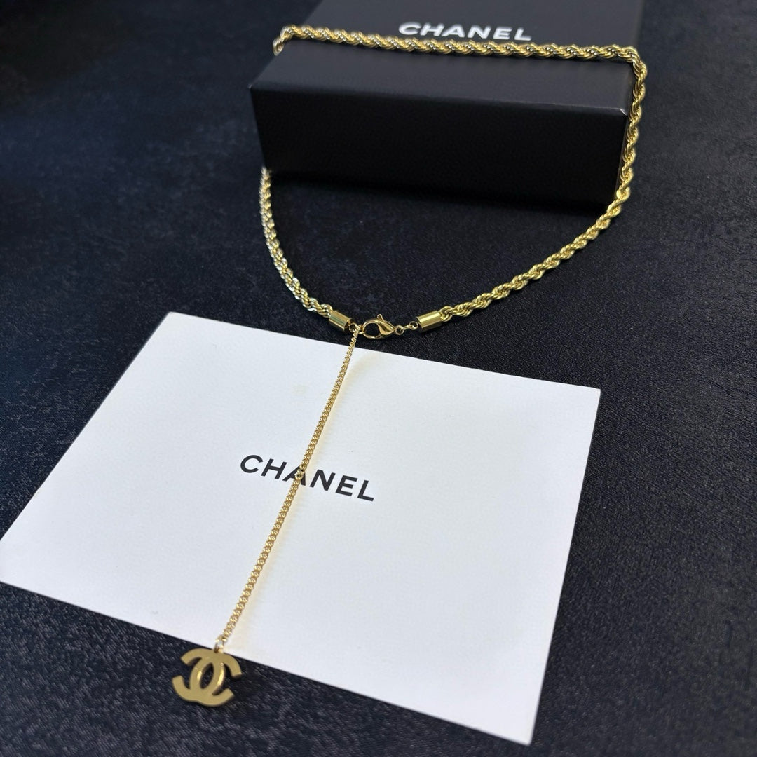 red double c Necklace for women - alternate angle view 9