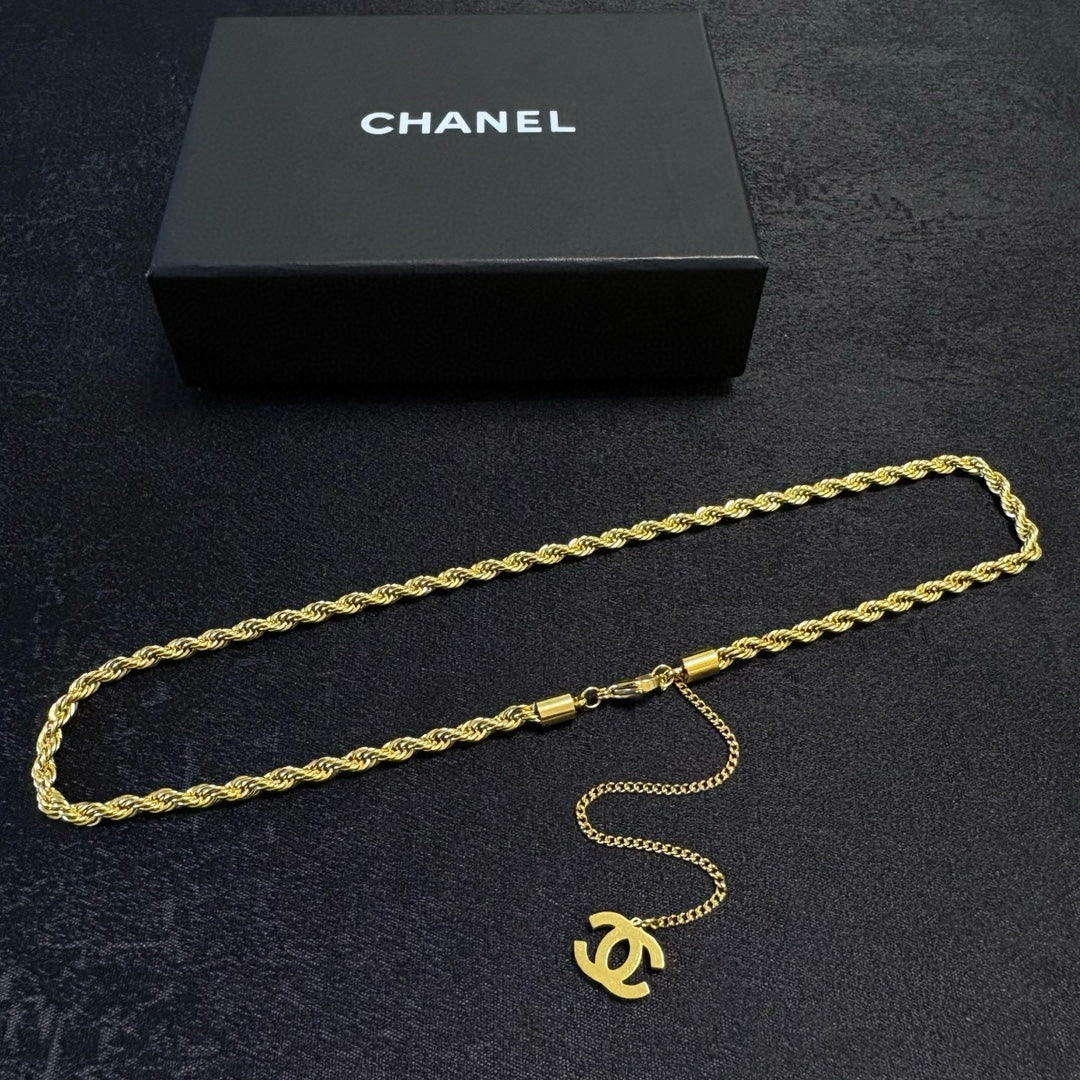 red double c Necklace for women - alternate angle view 5