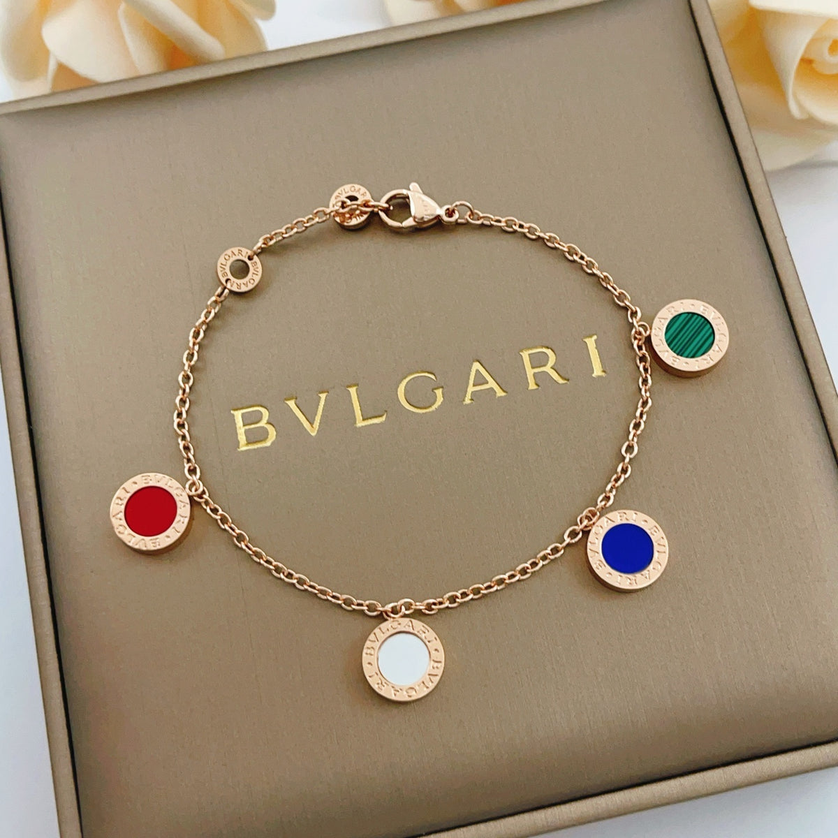 rose gold brass rose Bracelet for women - product detail view