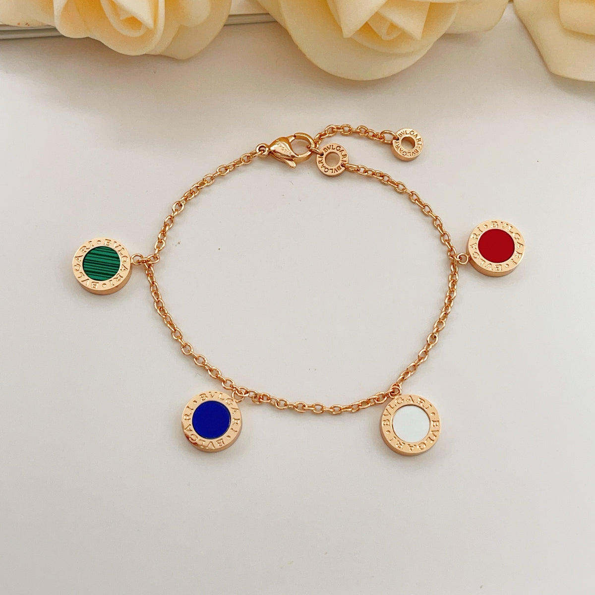 rose gold brass rose Bracelet for women - alternate angle view 3