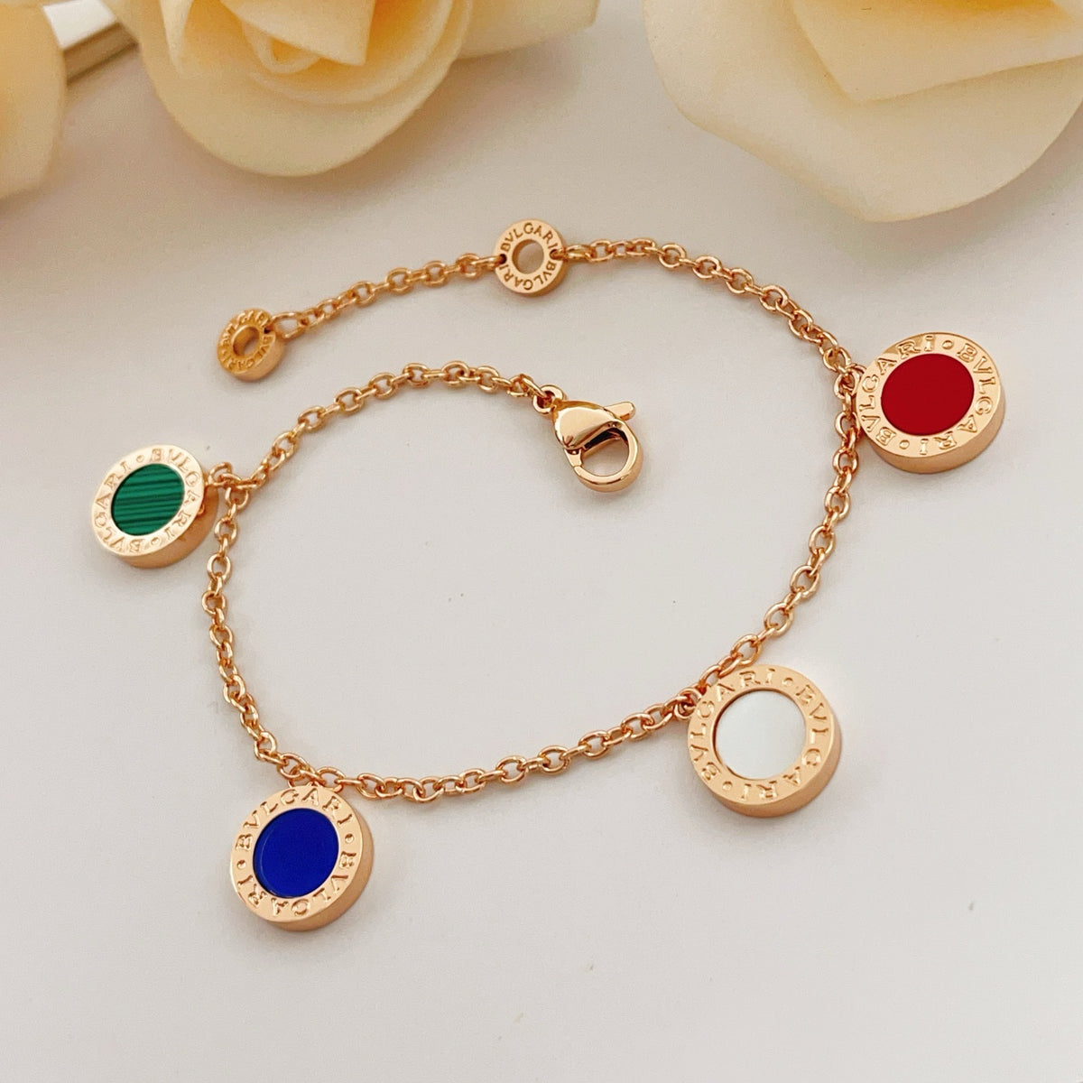 rose gold brass rose Bracelet for women - alternate angle view 4