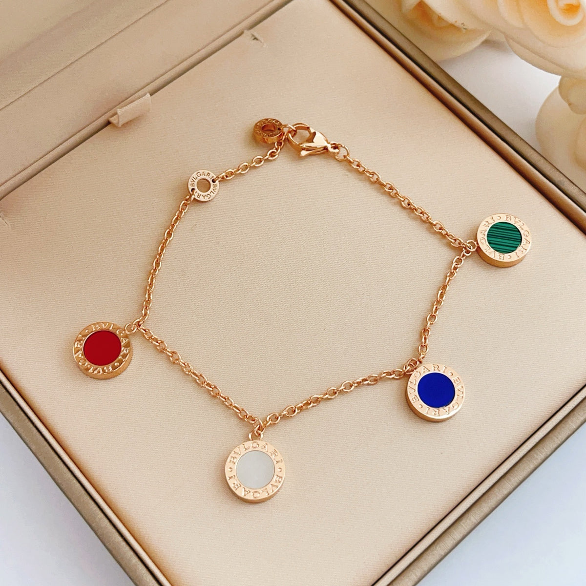 rose gold brass rose Bracelet for women - alternate angle view 2