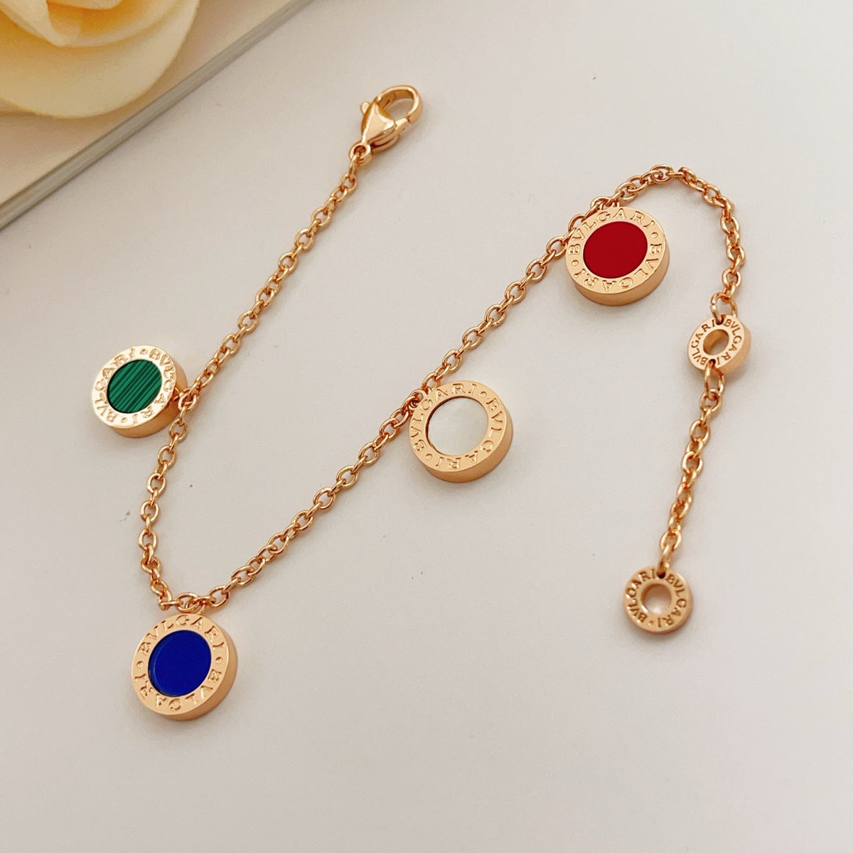 rose gold brass rose Bracelet for women - alternate angle view 6