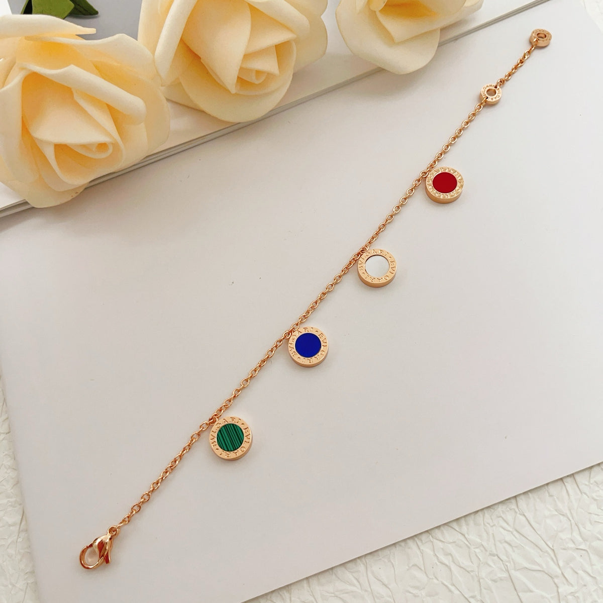 rose gold brass rose Bracelet for women - alternate angle view 5