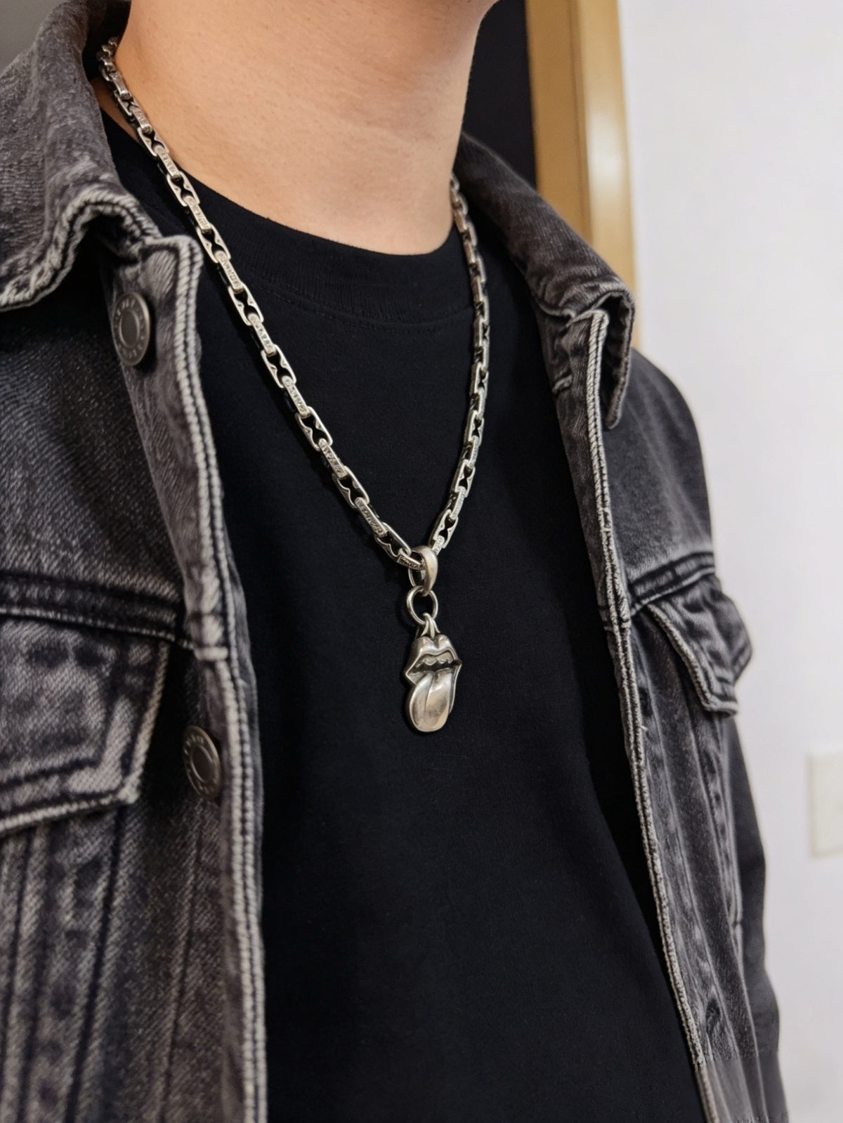 antique cross Pendant for men - alternate angle view 3