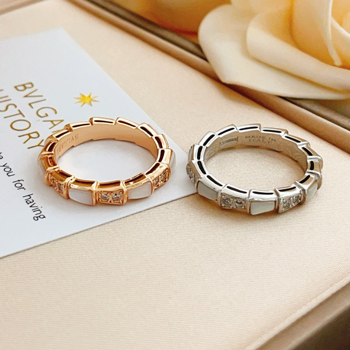 rose gold brass rose Ring for women - product detail view